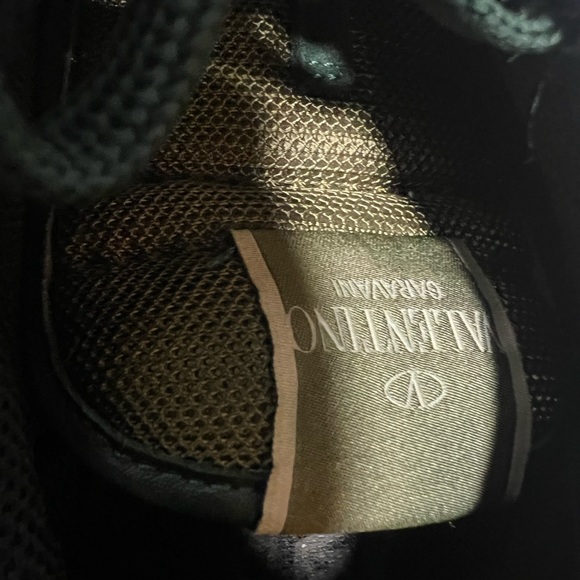 Valentino Rockrunner Olive Green Pink Animal Hair Sneakers Rockstud Low Top 41 - Picture 12 of 16